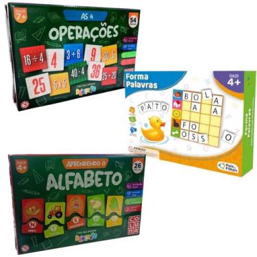 Imagem de Kit Jogos 4 Operações + Forma Palavras + Aprendendo Alfabeto - Coluna 