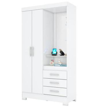 Imagem de Guarda Roupa 2 Portas Com Espelho 200X110 cm Briz, Branco