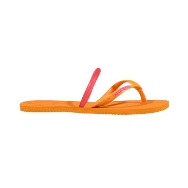 Imagem de Chinelo Flat Duas Tiras Laranja e Rosa  Havaianas, Laranja citrus, 37