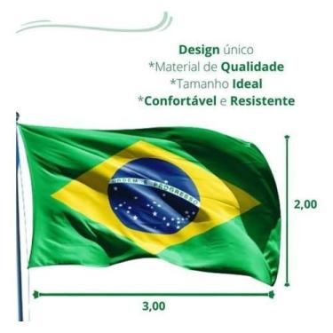 Imagem de Bandeira Brasil 3,00X2,00M Tamanho Oficial Envio Já - Wcan