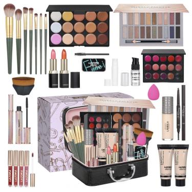 Imagem de Kit Completo de Maquiagem Venshun Multiuso Paleta 20 Cores Estojo Portátil para Iniciantes com Pincéis e Acessórios