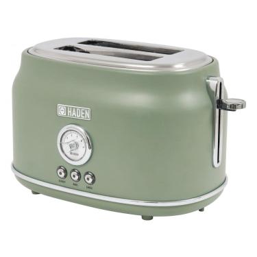 Imagem de Torradeira HADEN Dorset inox 2 fatias verde cedro com fenda larga e controle de tostagem 900W 110V