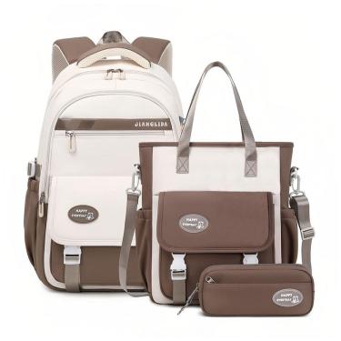 Imagem de Mochila escolar Mildame infantil juvenil rosa, conjunto 3 peças, mochila leve infantil, unissex, com pingente decorativo, à prova d’água