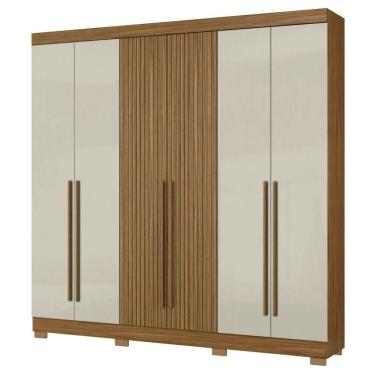 Imagem de Guarda Roupa Casal 2030230 6 Portas 230 Cm Atacama Areia Ripado Armoveis