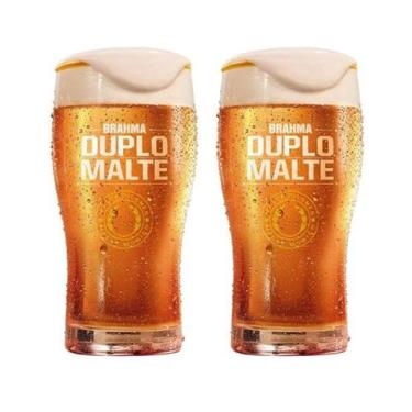Imagem de Jogo de Copos para Cerveja Brahma Duplo Malte 2 Peças 425ML - GLOBIMPO