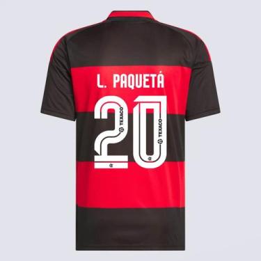 Imagem de Camisa Adidas Flamengo I 2026 20 L. Paquetá, GG