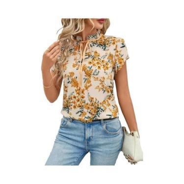 Imagem de Camisa feminina plus size 2025 primavera verão nova moda gola alta est