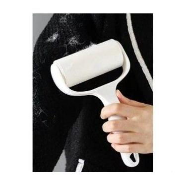 Imagem de Rolo Adesivo Tira Pelos Lavável Reutilizável Roupas Sofá Cabelo Fiapos