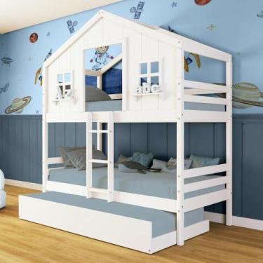 Imagem de Treliche Casinha Dos Sonhos Madeira Maciça Branco Megamobilia - Megamo