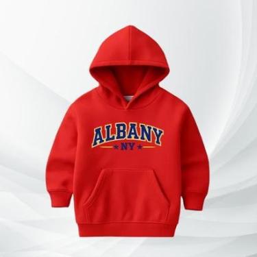 Imagem de Blusa de Moletom Infantil Albany NY com Capuz Flanelada Moleton Conforto Premium Estilo Streetwear-Unissex