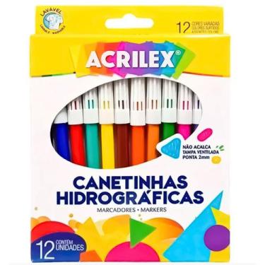 Imagem de Caneta Canetinha Hidrografica c/ 12 Cores Acrilex