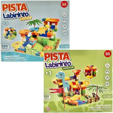 Imagem de Pistas e Autoramas Pista Labirinto Dinossauro - 130 Peças para Montar Percursos Criativos com Tema Dinossauros Ark