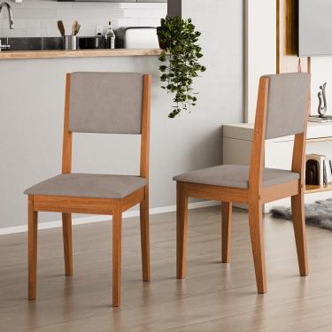 Imagem de Kit 2 Cadeiras De Jantar Estofadas Multimóveis Cr50252 Cinamomo-mascavo