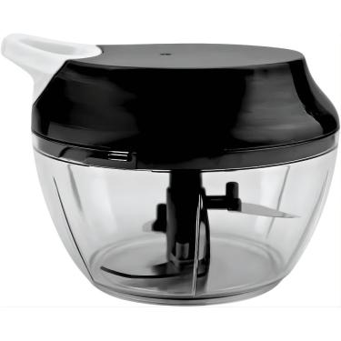 Imagem de Mini Processador de Alimentos Manual CK2017 para Triturar Legumes em PP PS e Aço Inox com Corda Retrátil Rosa Clink