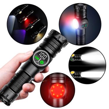 Imagem de Lanterna Tática Magnética Led Recarregável com Base Magnética 800 Lúmens 30W Preto B-Max