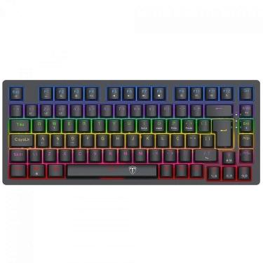 Imagem de Teclado Mecânico Gamer T-Dagger Megatre, Rainbow, Switch Brown, 75%, ABNT2, Preto - Preto - Unissex-Unissex
