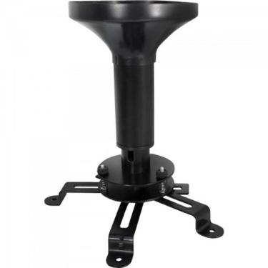 Imagem de Suporte de Teto para Projetor Multivisão F002 com Regulagem de Altura 18 a 30CM e Rotação 360° Preto