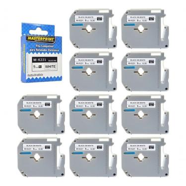 Imagem de 10 Fita Rotuladora M-k221 Mk221 K221 9mm 8m Masterprint
