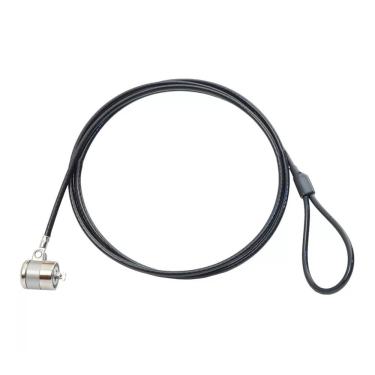 Imagem de Trava para Notebook CS-30 com Chave Tubular Cabo de Aço 1,8M Revestido PVC Fumê Preto C...