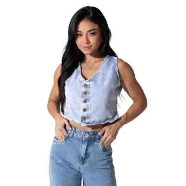 Imagem de Colete Jeans Sawary - 282809 - azul clarobr P, Azul, P