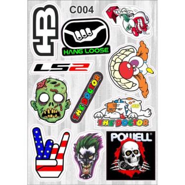 Imagem de Kit (03) - 03 Cartela De Adesivos - C004 - Carro - Moto - Caminhão - B