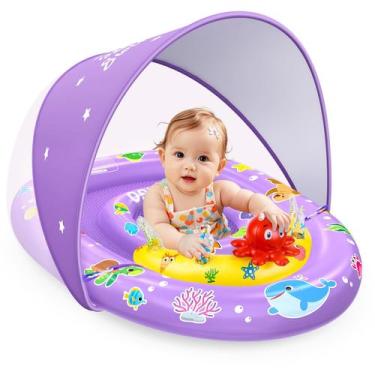 Imagem de Baby Pool Float EZIGO com proteção solar de dossel UPF 50+