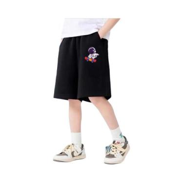 Imagem de Shorts De Algodão Para Meninos Com Estampa De Astronauta, 3-14 Anos, C