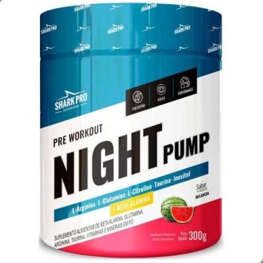 Imagem de Pre Workout Night Pump Sem Cafeina 300g Shark Pro, Melancia