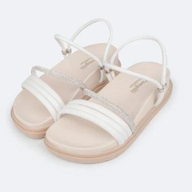 Imagem de Sandália Papete Infantil Pampili Olivia 2 em 1 Strass Branca-Feminino