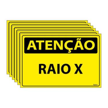 Imagem de Combo 6 Placas De Sinalização Atenção Raio-X 30x20 Ecom IA - SA58 F9e