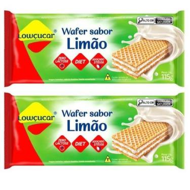 Imagem de Kit 2 Wafer Sabor Limão Lowçucar Zero Lactose Diet 115g