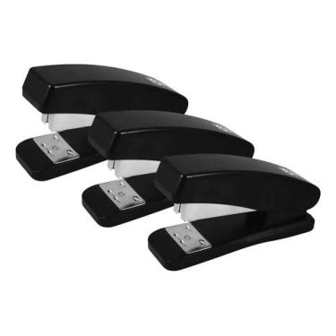 Imagem de Grampeador Base Plástica Grampos 26-6 Kit 3 - Redomma, Grampeador Base