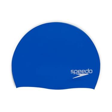 Imagem de Speedo Touca de natação unissex adulto de silicone elastomérica, azul