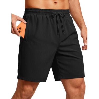 Imagem de Shorts MAGCOMSEN masculinos atléticos de corrida Quick Dry pretos XL
