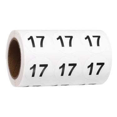 Imagem de Adesivos numéricos PATIKIL 1000 unidades 1,2 Adesivos pretos número 17