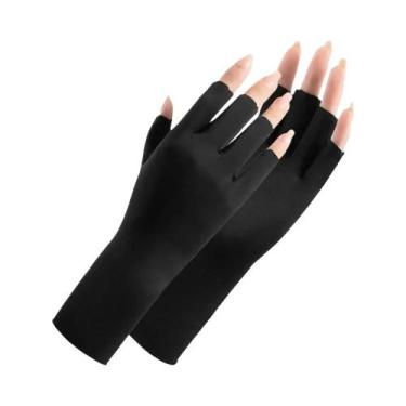 Imagem de Luvas Femininas Multicoloridas Sem Dedos Com Proteção UV Para Verão, L