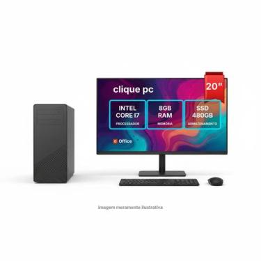 Imagem de Computador completo I7 8GB SSD 480GB Monitor 20 - Clique Pc