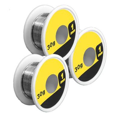 Imagem de Carretel de Estanho Solda 30g 1mm 63 37 Para Ferro de Solda Eletrônica
