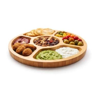 Imagem de Petisqueira Tabua Bamboo Aperitivos Frios Queijo 33cm - GENÉRICA