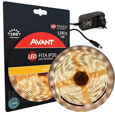 Imagem de AVANT 192910534 Fita Led, Interna Ip20. 8 Wm, 5M, Am3000 K, 12 V, Transformador Ormador, Luz Amarela