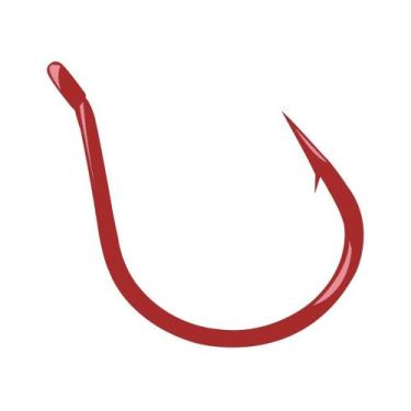 Imagem de Gamakatsu 230312 Gancho de lacuna larga de aço de alto carbono com farpa, pacote com 6, acabamento vermelho