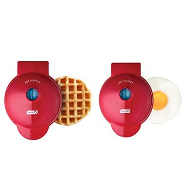 Imagem de DASH Mini Maker Waffle Maker + Chapa de Chapa + Ferro Waffle - Vermelho