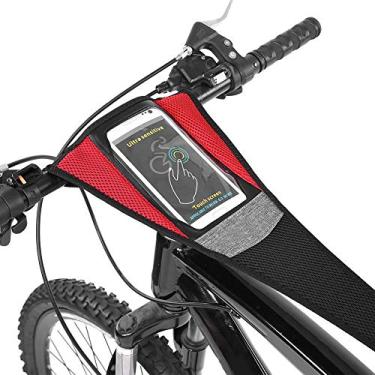 Imagem de Protetor de suor de bicicleta de estrada com bolsa de telefone para bicicleta de estrada treinador de bicicleta bandas de transpiração esportiva ciclismo equitação faixa para treinador de bicicleta interior ciclismo treinamento