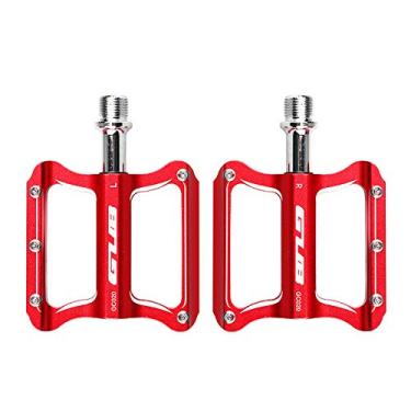 Imagem de 1 par de pedais de mountain bike leves de liga de alumínio para acessórios de ciclismo BMX Road MTB, vermelho