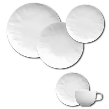 Imagem de Aparelho de Jantar, Chá e Sobremesa 20 Peças Orgânico em Porcelana – Branco