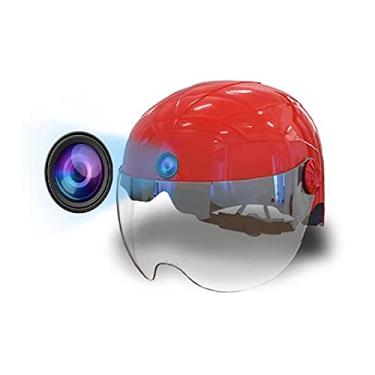 Imagem de Câmera de capacete de lente dupla frontal e traseira AI embutida 1080p biológica antivibração impermeável IPX4 Forutime