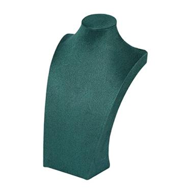 Imagem de de Jóias Busto Suporte de Busto Elegante Organizador Pingente Corrente de Jóias Busto Suporte Expositor para Showroom Fair Dresser, 20cm Verde Escuro