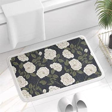 Imagem de SHENGANG Tapete de banheiro Microfibra Banheira Piso Lateral Antiderrapante Tapetes Higiênico Capacho para Chuveiro, 22,50x80cm