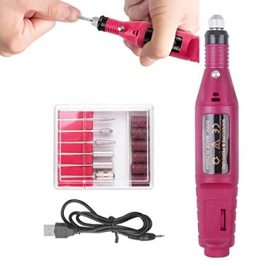 Imagem de Yajun Máquina de broca de unha elétrica conjunto de pedicure manicure portátil USB limas de unhas brocas ferramentas de remoção de esmalte de gel para mulheres uso em salão doméstico, rosa, 1