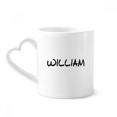 Imagem de Caneca especial escrita à mão com nome WILLIAM Caneca de café cerâmica copo de coração de vidro